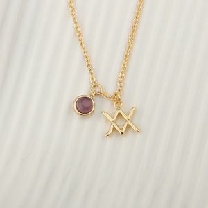 Delikatny spersonalizowany naszyjnik zodiaku, spersonalizowany naszyjnik z horoskopem zodiaku i kamieniem szlachetnym, naszyjnik z kamieniem szlachetnym konstelacji zodiaku