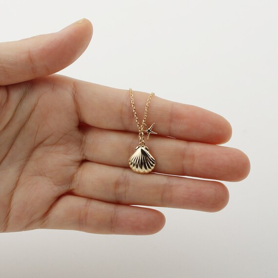 Collar Con Colgante De Trella De Mar Y Concha De Moneda Vintage Para