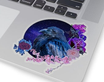 The Raven's Floral Galaxy Sticker