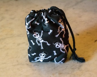 Dancing Skeleton Dice Bag | Handmade