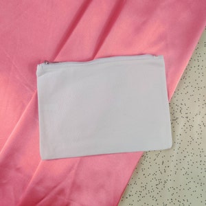 Borsa per cosmetici in tela bianca vuota - Borsa da viaggio in movimento - Borsa con cerniera vuota - Borsa fai da te - Borsa lavabile riutilizzabile
