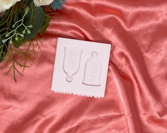Beauty Beast Rose in Glass Dome Resin Earring Mold - Drop Dangle Earring Mold - Shiny Resin Earring Jewelry Mold - Pendant Silicone Mold