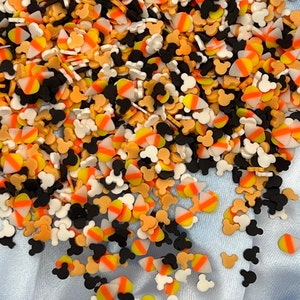 Halloween Candy Corn & Mickey Clay Sprinkles - Polymer Clay Fake Sprinkles - Crafting Supplies