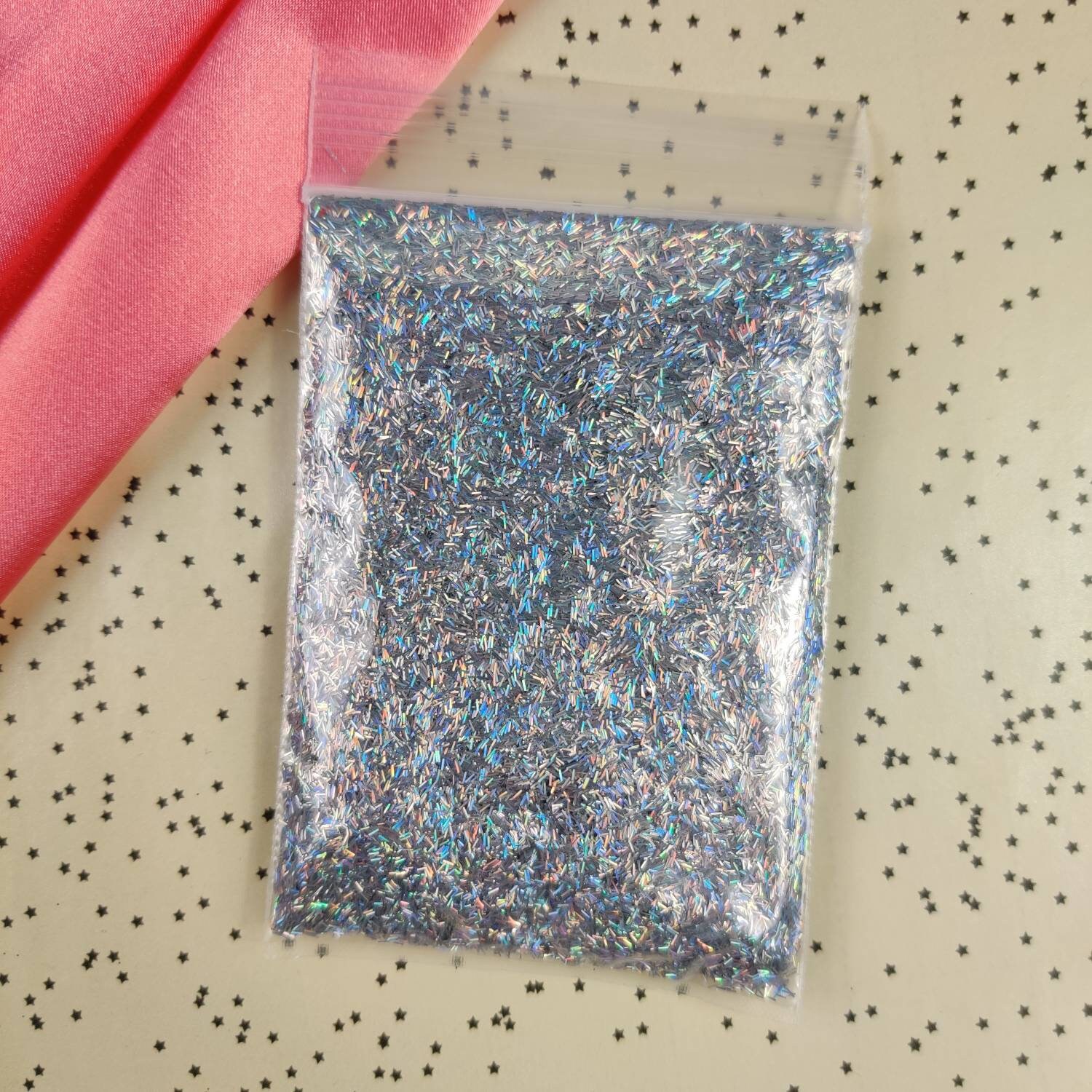 TINSEL Silver Holographic Fine Glitter Christmas Holiday Holo