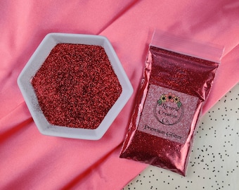 Fire Red Ultra Fine Polyester Glitter -  Nail Art Glitter - Slime Glitter - Tumbler Glitter - Crafting Glitter - Resin Glitter