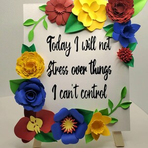 Paper Flower Stand with an Inspirational quote
