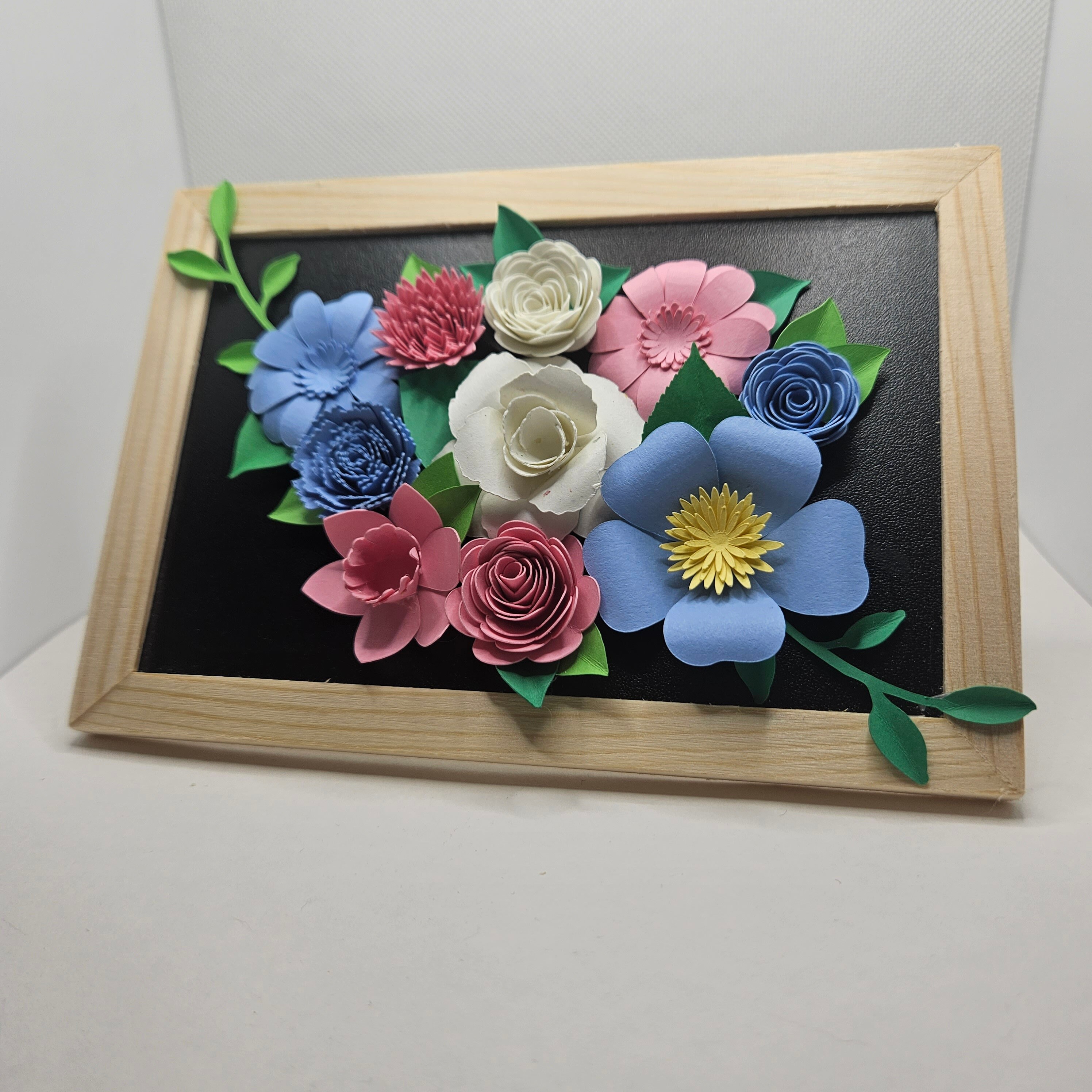 Trans Color Paper Chain Handmade Paper Flower Display With Trans Color Flowers.perfect for a ...