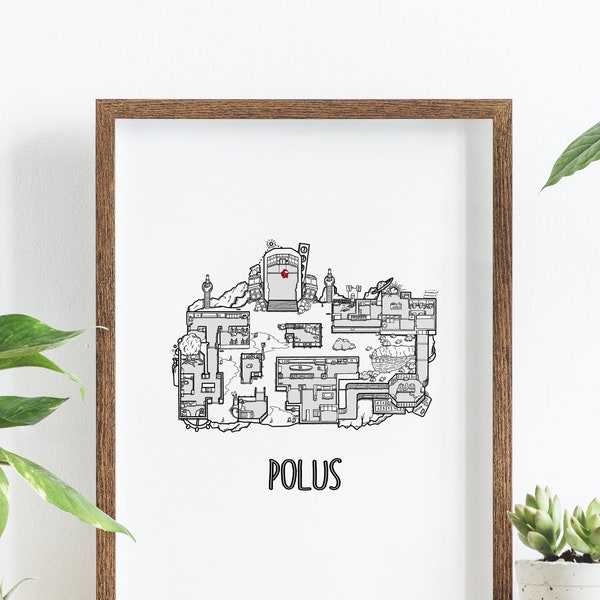 Among Us - Polus map POSTER - Stampa - Custom mate Color - 21x30cm Impression/ Among us / Videogiochi / Affiche / Mappa / Decorazione/Jeux video