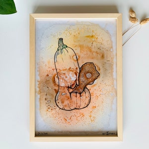 Painting - "Butterpasnet" - 210x297mm [Vé-disposables Collection] 2022/ Unique piece / Illustration & Ink on transparent sheet