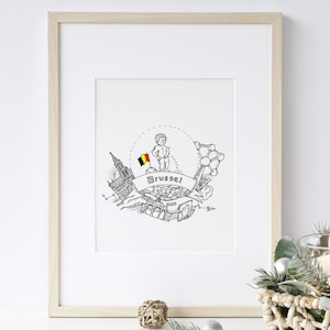 POSTER DI BRUXELLES - 21x29cm - L'unione fa la forza - Carta bianca / Stampa / Penna nera / Penne colorate / Disegno / Illustrazione / Simbolo /Origami