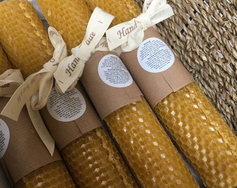 Handrolled beeswax candle (large)