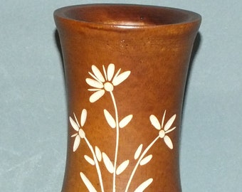 Mango Wood Vase with Bamboo Shape Designed for Dried Flowers Arrangement Thailand FREE SHIPPING