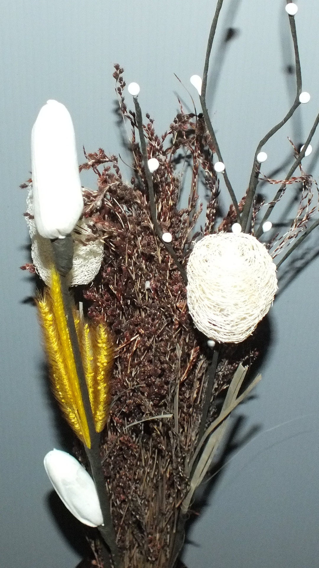 Handmade Flower Arrangement Bunch of Flowers and Dried Grass Etsy