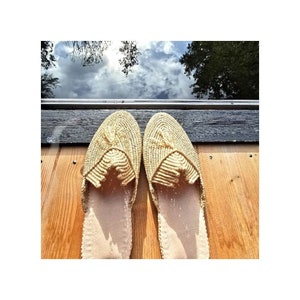 vintage Natural Chaussure Raphia Sandales , summer sandals ,Gift idea