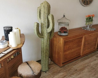 Cactus di paglia decorativo marocchino, rattan di cactus di paglia fatto a mano, Cactus doum, arredamento marocchino, arredamento boemo, cactus doum; regalo per lei