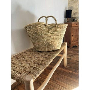 Wholesale ; Moroccan bench in solid wood and rattan; traditional beldi bench, Free delivery