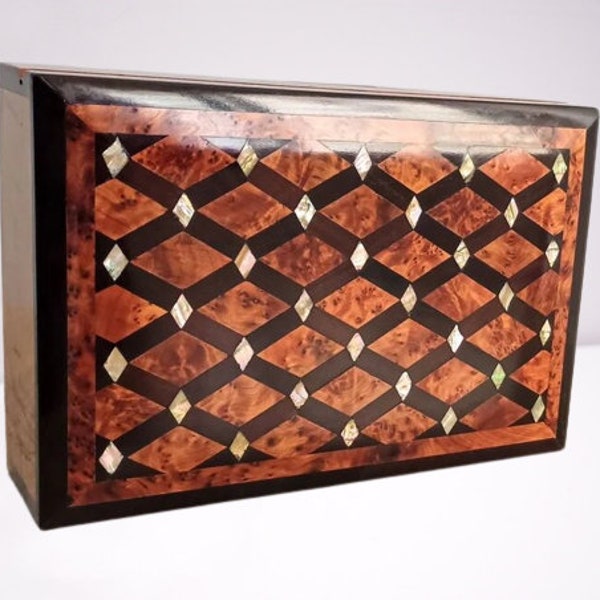 Promotie korting op 30%, unieke sieraden Big Box, Une grande boite en majestueux Bois de Thuya, Jewelry Box Style Gift Idea