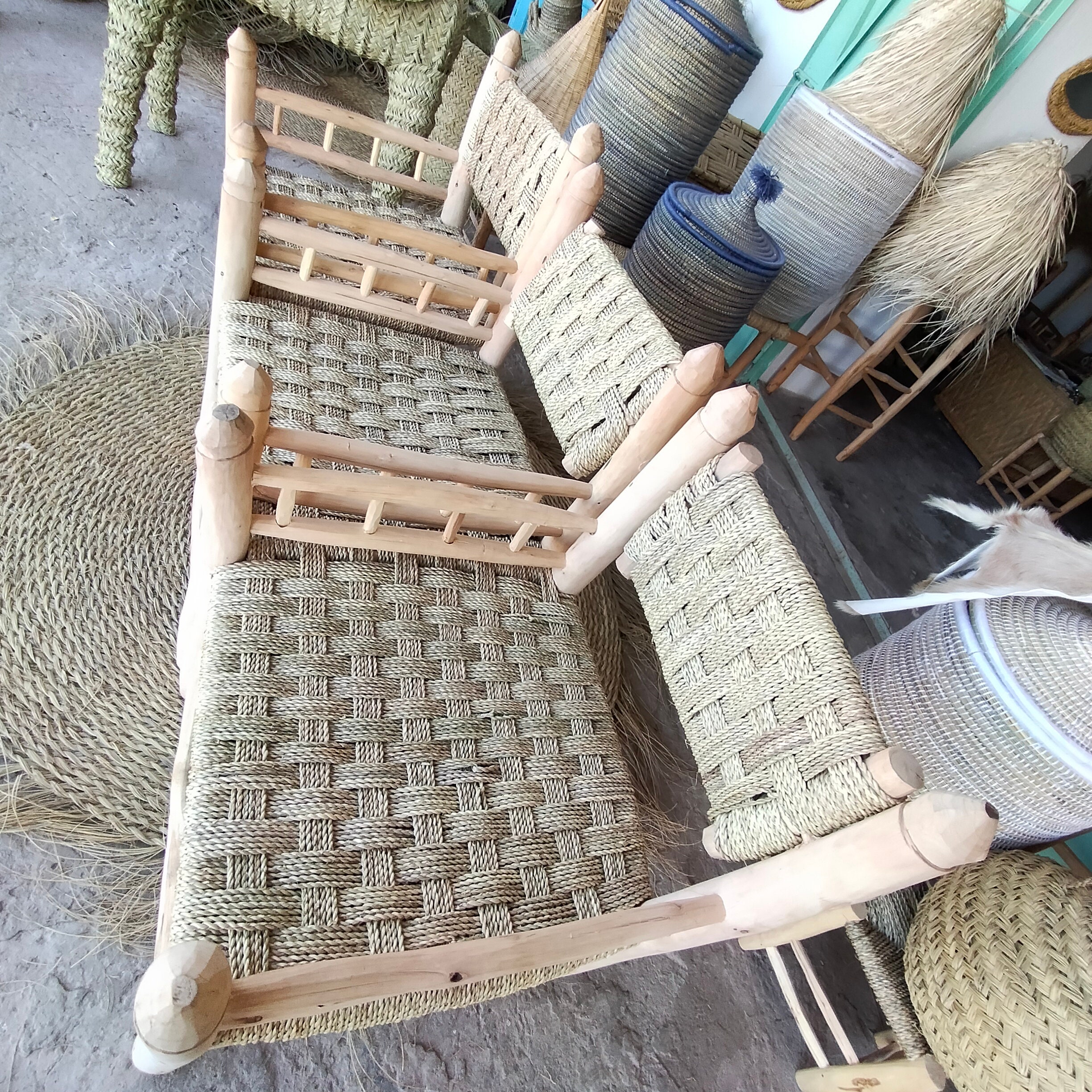 Stool Top of Bar 74 cm in raw wood and straw Etsy