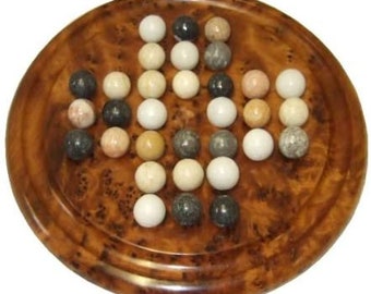 Moroccan handmade Thuya Wood Solitaire Game With Marble Balls, moroccan game board, handmade wooden Home Decor,