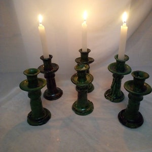 Promotion 50% off Unique Handcrafted Tamegroute Green Glazed Pottery 20 cm, moroccan candle holder Tamegroute , gift