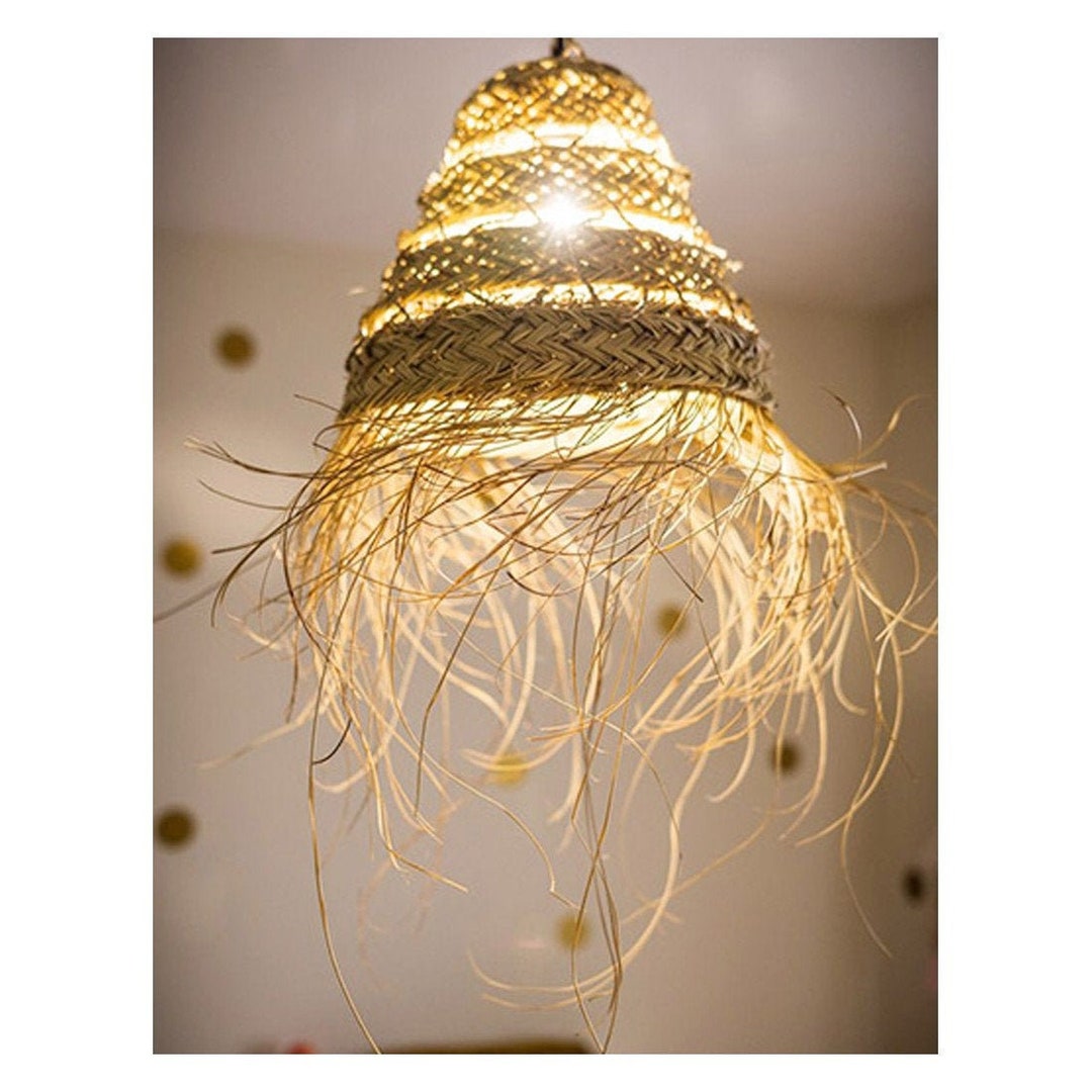 Econatural Straw Handmade Lampshade of Moroccan Rattan Wall Etsy