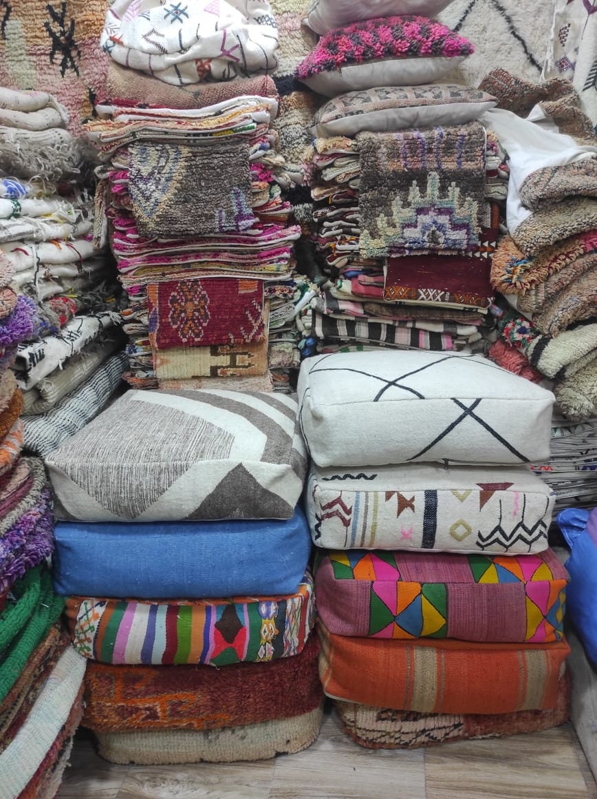 Outdoor boho pouf deals