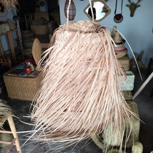 Wholesale , Moroccan handmade Natural Rattan lampshade, Suspension Doum , bohemian light pendant ,Moroccan handmade  straw