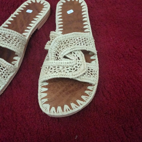 Wholesale Natural Raffia Sandals Raffia Mules Slippers Raffia