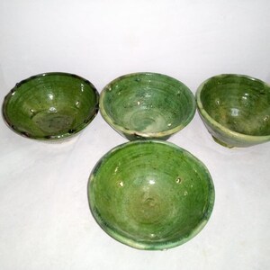 PROMOTION //: Set of 4 ceramic bowls, Tamegroute bowls, each handmade in Morocco.A great splash of color for your dining table,