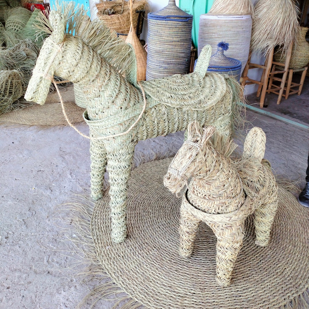 Natural Esparto Horse straw Hand Braid Decoration Moroccan Etsy
