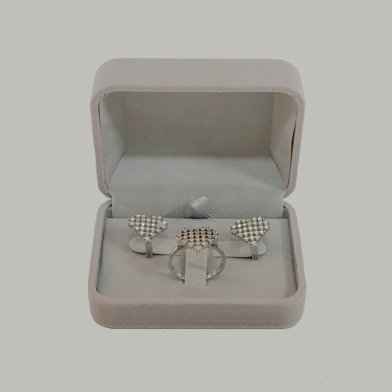 Jewelry box Velvet jewelry set box Jewelry box gray jewelry set jewelry box Large jewelry box medium jewelry box