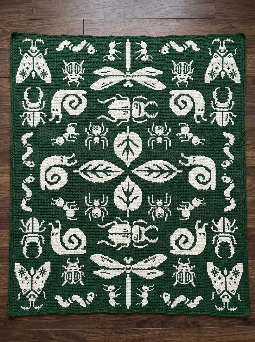 Crochet Insect Screen Afghan Bug Life Blanket Crochet Pattern – Detailed Insects Throw ...