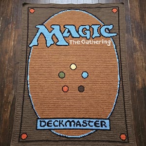 Magic the Gathering card Afghan crochet pattern – Advanced level throw Tapestry crochet PDF