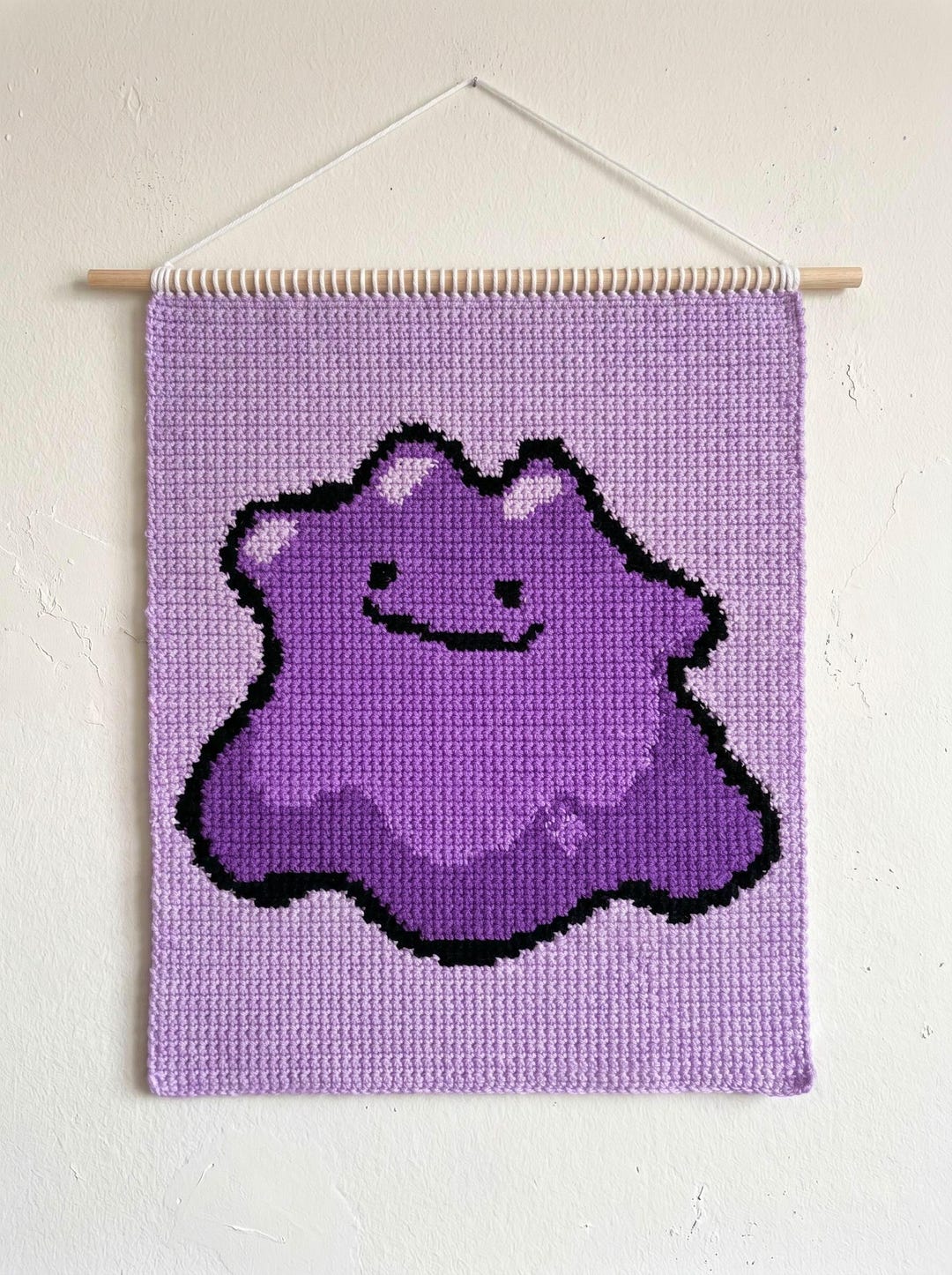 Ditto Tapestry Crochet Pattern – Pokemon Knit Wall Hanging PDF - Etsy