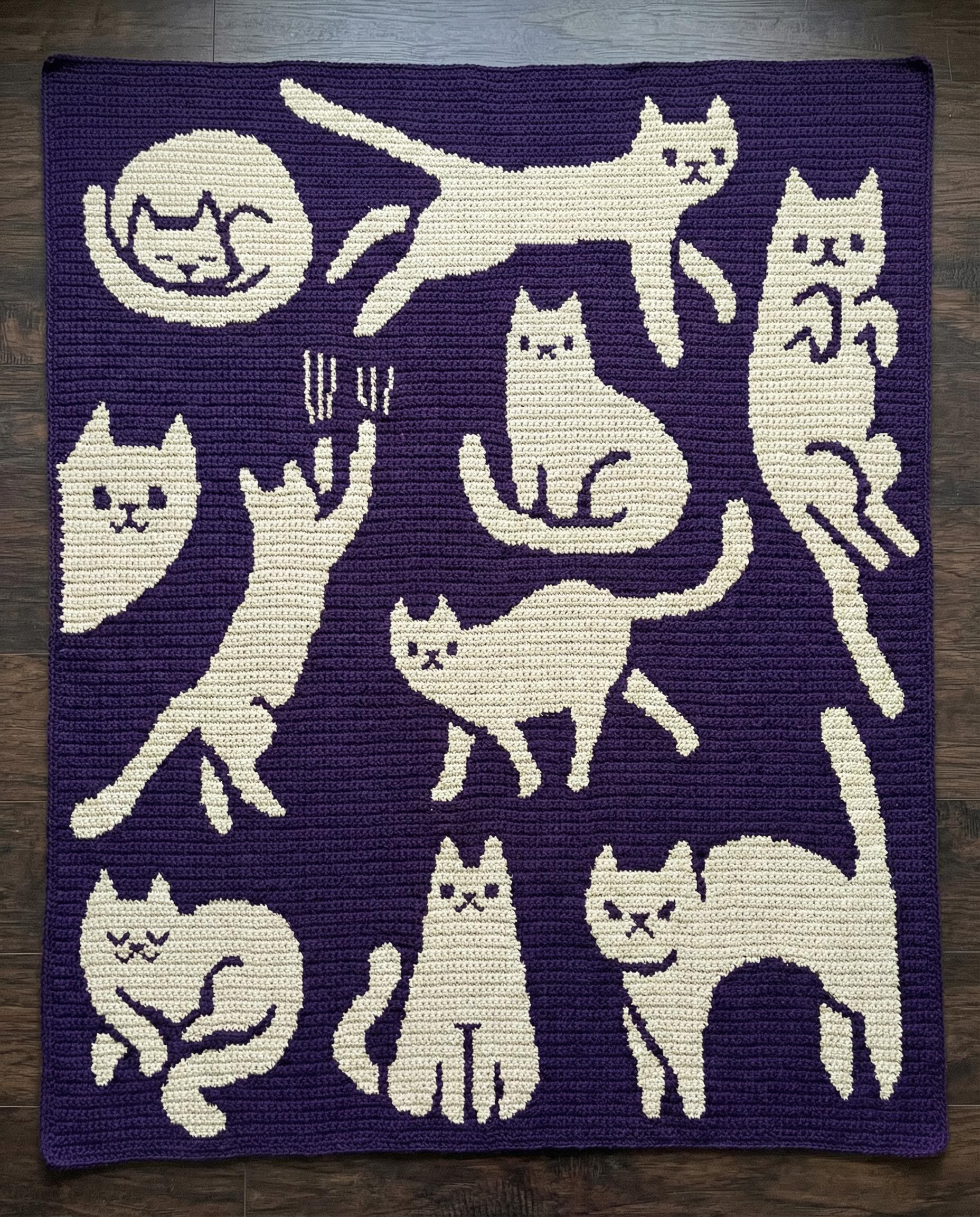 30 Cat Blanket Crochet Patterns: Cozy, Graphic, and Granny-Square Designs 8 Afghan Cat Blanket Crochet Pattern