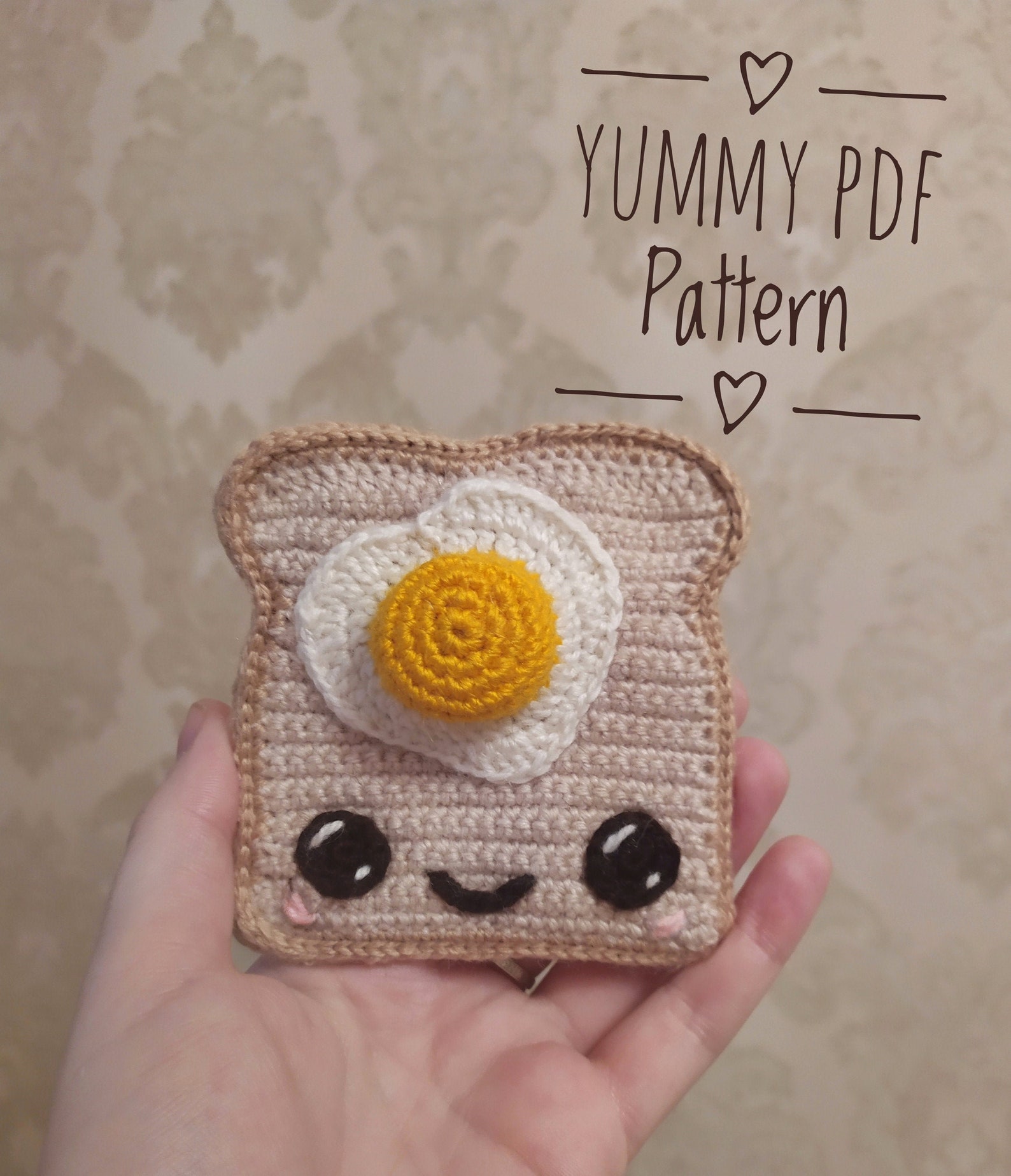 Toast crochet pattern cute amigurumi food crochet bread Etsy