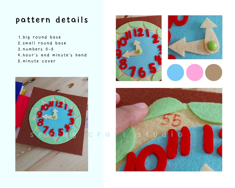 PDF SVG Clock Quiet Book Page Activity Pattern Etsy Australia