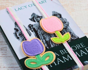 PDF and SVG 5 tulip flower pattern for scrapbook, hair clip, bookmark, hairband, keychain, etc