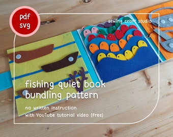 PDF, SVG magnetic fishing felt game quiet book pattern