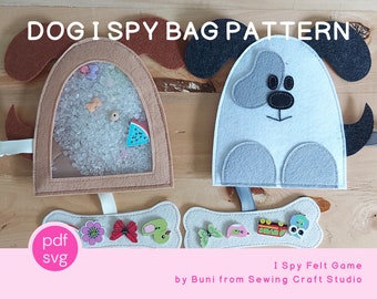 Dog I Spy Bag Pattern and Tutorial, PDF & SVG Sensory Bag Felt Game Template