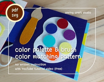 PDF, SVG toddler color palette matching quiet book pattern
