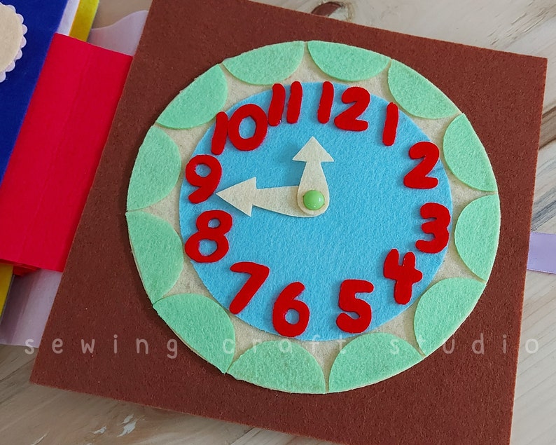 PDF SVG Clock Quiet Book Page Activity Pattern Etsy Australia