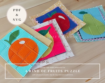 Quiet Book Pattern SVG PDF, Fruits Puzzle Busy Book Pattern, Montessori Busy Book, Quiet Book for Infants Pattern, Baby Felt Busy Book