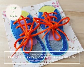 Quiet Book PDF & SVG Pattern, Tying Shoelaces Busy Book Pattern with Tutorial Photo and Video, Shoelaces Felt Book Activity, DIY Quiet Book