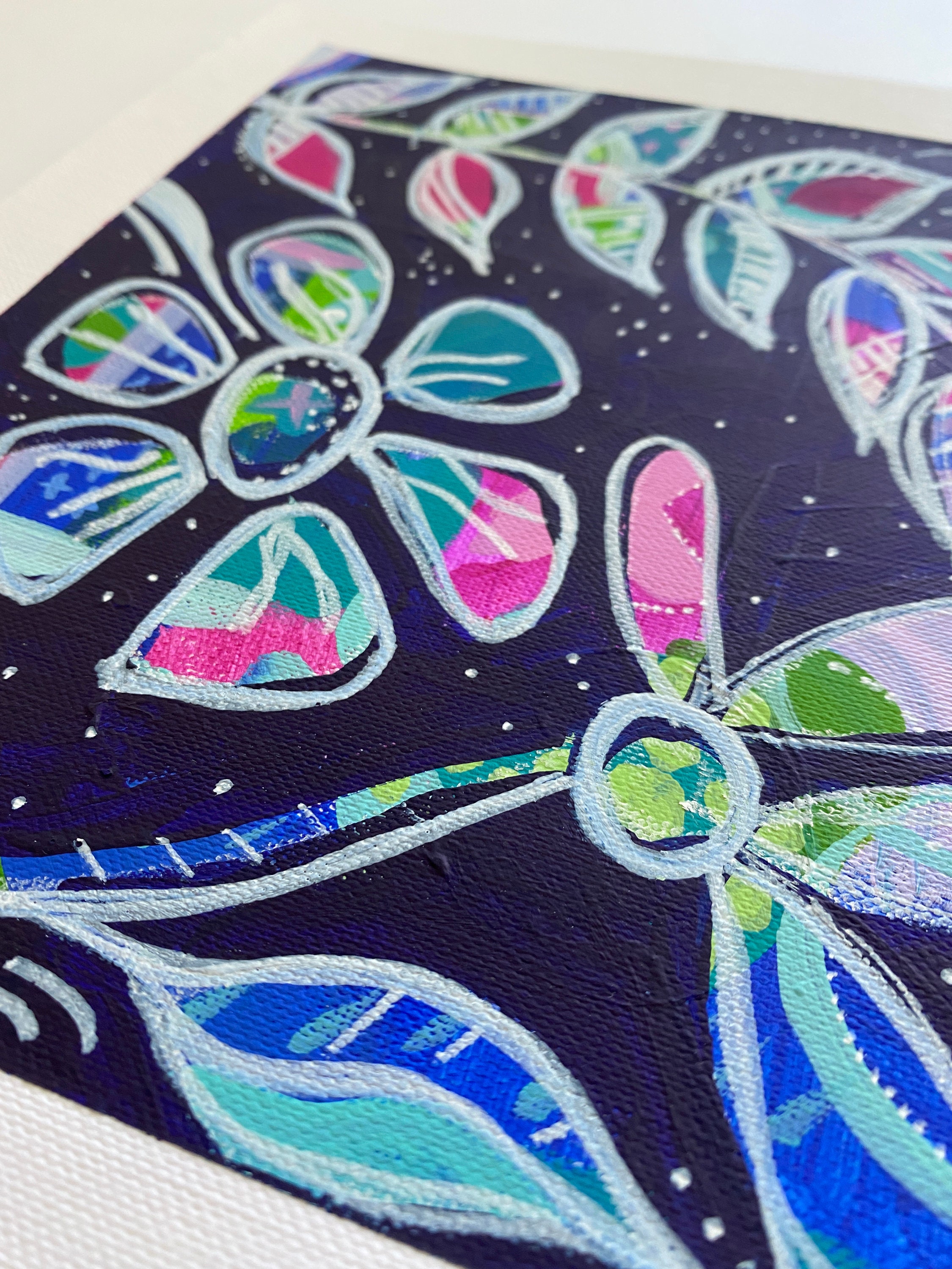 Abstract Painting on Canvas Paper ace Etsy