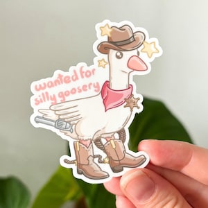 Cowboy Goose Vinyl Waterproof Die Cut Sticker - 2.9 inch Cute & Funny Sticker