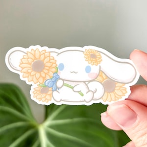 Pegatina troquelada impermeable de cachorro canela - Pegatina pastel kawaii de 2,7 pulgadas