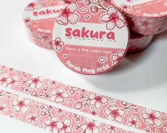 Sakura Washi Tape | Cute Japanese-inspired Floral 15mm x 10m Washi Tape