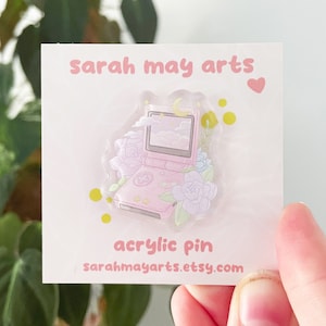 Game Boy Advance SP Acrylic Pin | Video Game Console Floral Pin