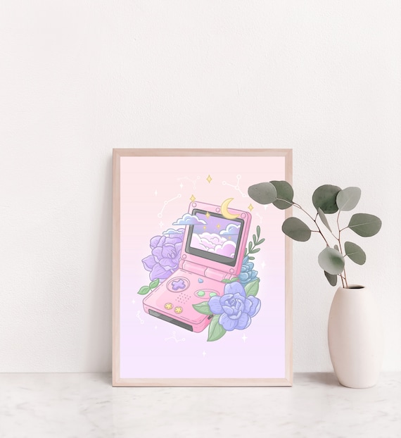 Game Boy Advance SP Print | Fine Line Video Game Console